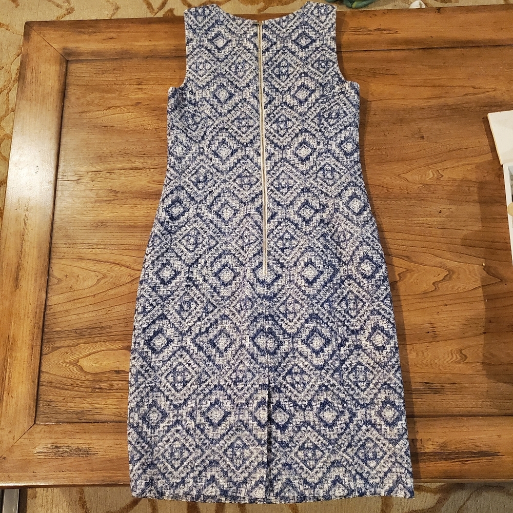 Etcetera Jeweled Neckline Aztec Patterned Dress - image 2